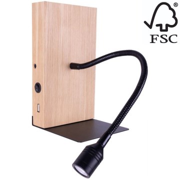Vägglampa LECTOR LED/2,5W/230V USB ek – FSC certifierade