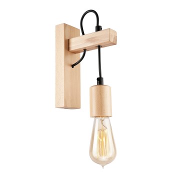 Vägglampa LEON 1xE27/60W/230V bok - FSC certifierade