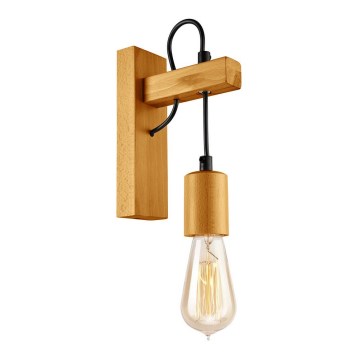 Vägglampa LEON 1xE27/60W/230V bok - FSC certifierade