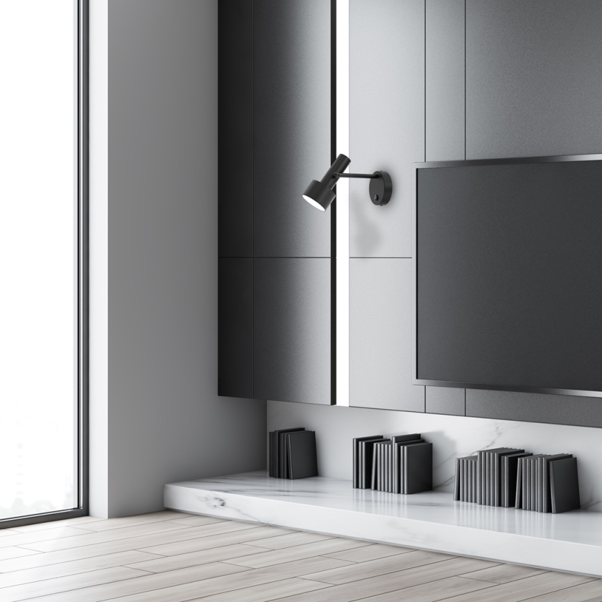 Vägglampa LINTERNA 1xGX53/12W/230V svart