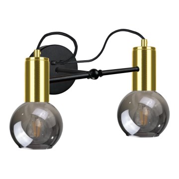 Vägglampa  LIVA 2xE27/60W/230V svart /gold
