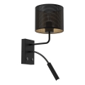 Vägglampa LOFT SHADE 1xE27/60W+1xG9/8W/230V svart/gyllene
