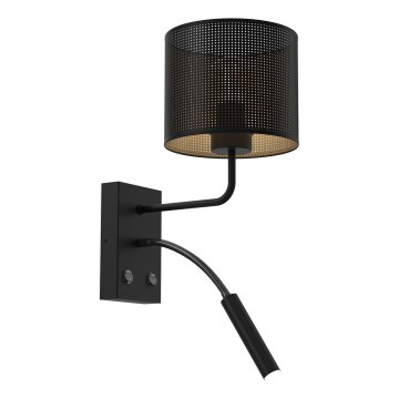 Vägglampa LOFT SHADE 1xE27/60W+1xG9/8W/230V svart/gyllene