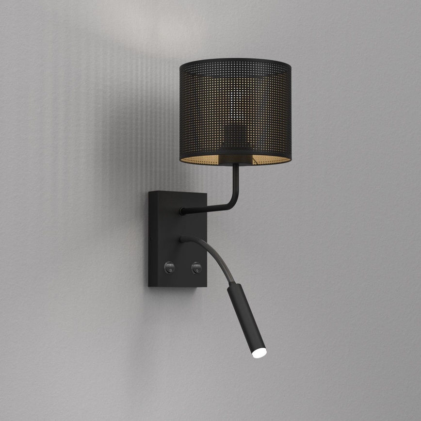 Vägglampa LOFT SHADE 1xE27/60W+1xG9/8W/230V svart/gyllene