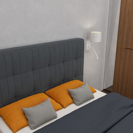Vägglampa LOFT SHADE 1xE27/60W+1xG9/8W/230V vit/gyllene