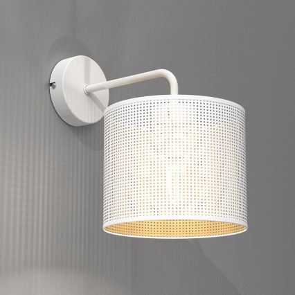 Vägglampa LOFT SHADE 1xE27/60W/230V vit/gyllene