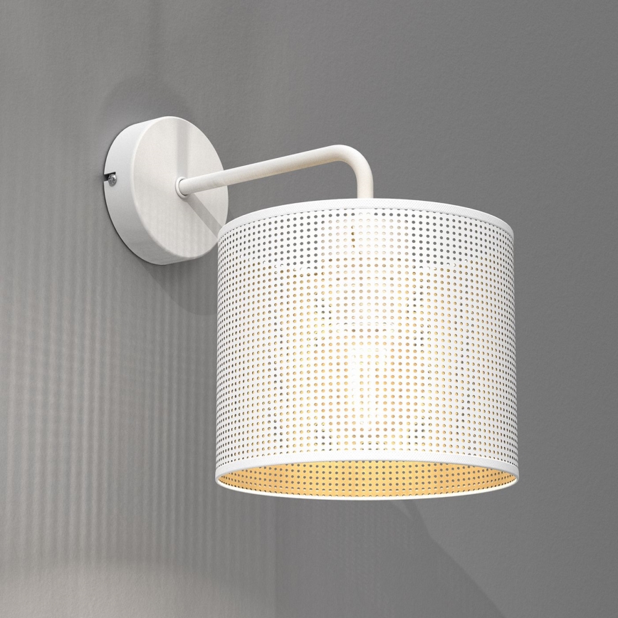 Vägglampa LOFT SHADE 1xE27/60W/230V vit/gyllene