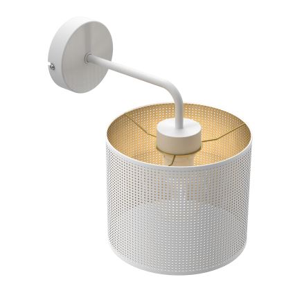 Vägglampa LOFT SHADE 1xE27/60W/230V vit/gyllene
