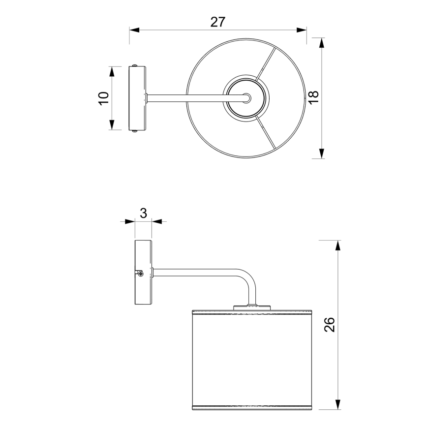 Vägglampa LOFT SHADE 1xE27/60W/230V vit/gyllene