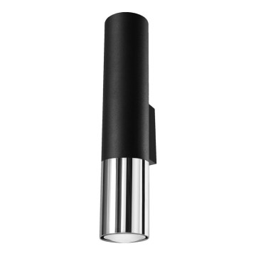Vägglampa LOOPEZ 2xGU10/10W/230V svart/skinande krom