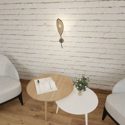 Vägglampa LOTUS 1xE14/10W/230V svart/beige