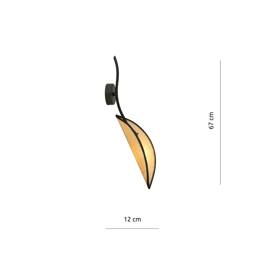 Vägglampa LOTUS 1xE14/10W/230V svart/beige