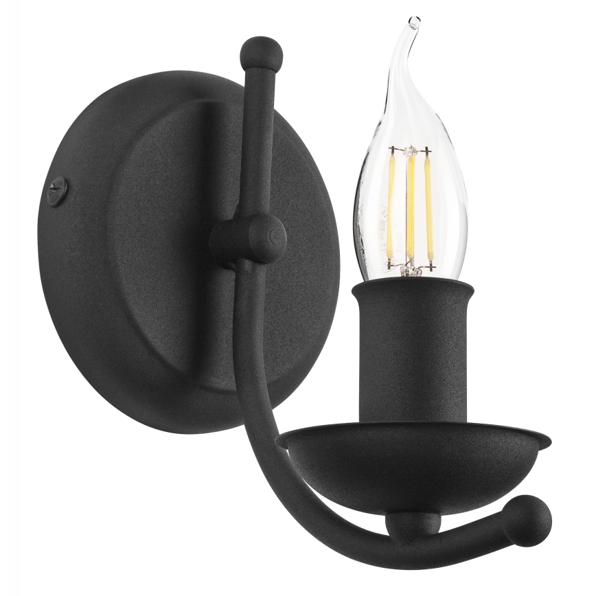 Vägglampa LUCY 1xE14/60W/230V svart