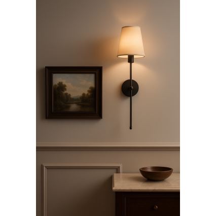 Vägglampa MADELA 1xE14/40W/230V beige/svart