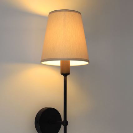 Vägglampa MADELA 1xE14/40W/230V beige/svart