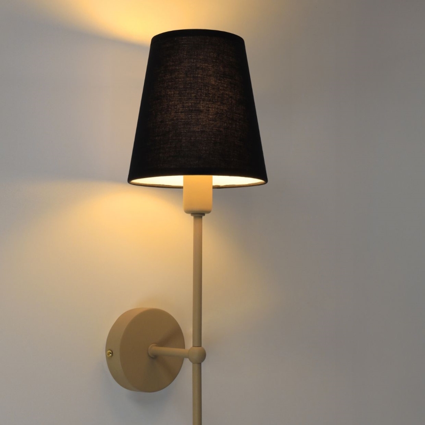 Vägglampa MADELA 1xE14/40W/230V svart/beige