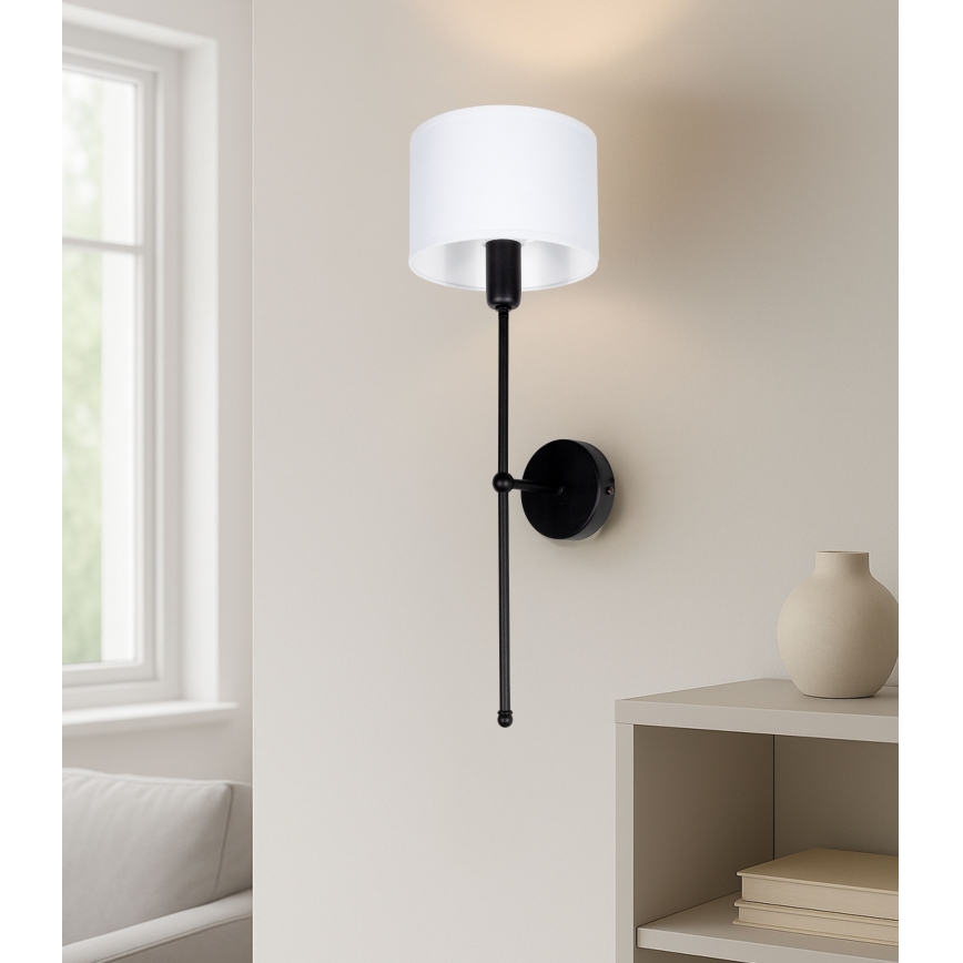 Vägglampa MADELA 1xE14/40W/230V vit/svart