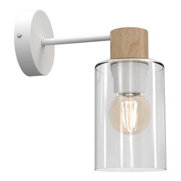Vägglampa MADERA 1xE27/60W/230V vit/trä