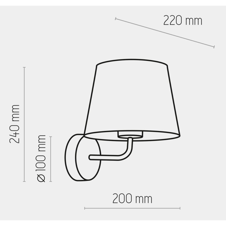 Vägglampa  MAJA 1xE27/15W/230V grå