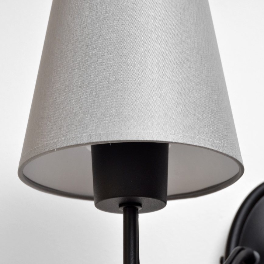 Vägglampa MALBO 1xE27/15W/230V grå/svart