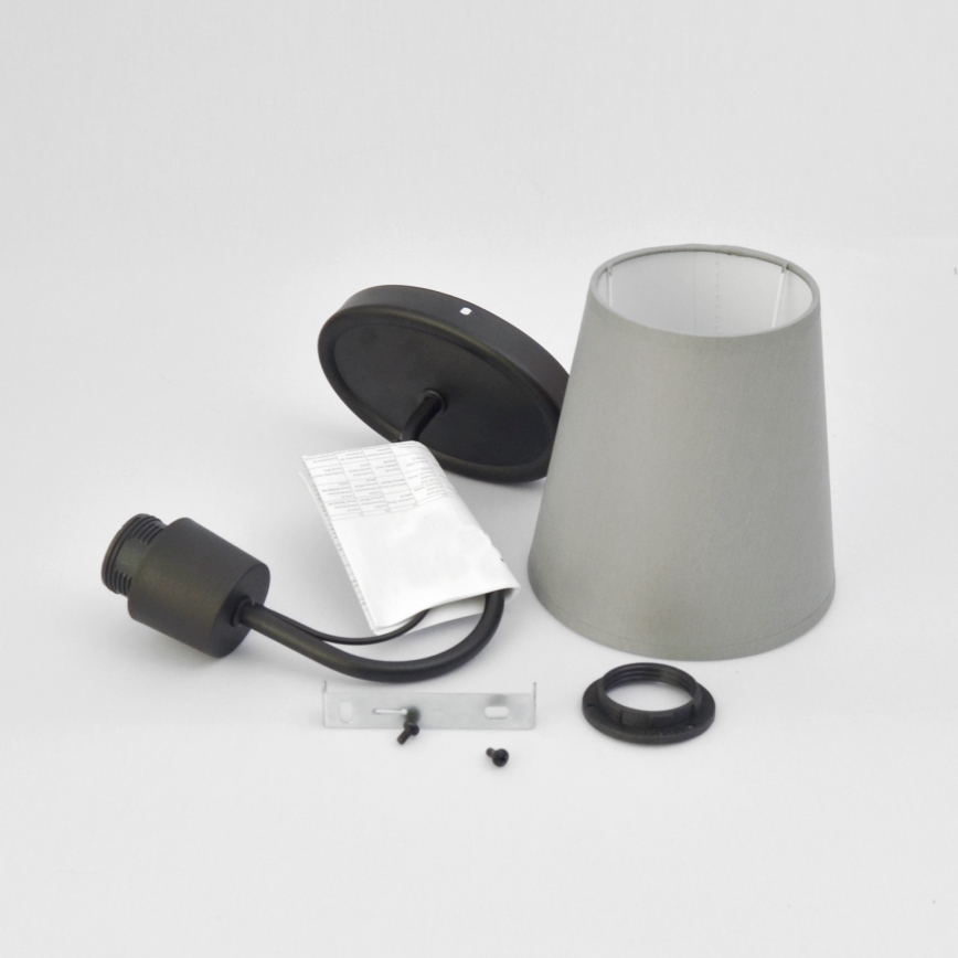 Vägglampa MALBO 1xE27/15W/230V grå/svart