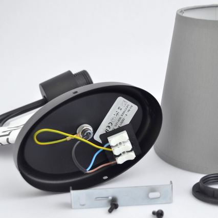 Vägglampa MALBO 1xE27/15W/230V grå/svart