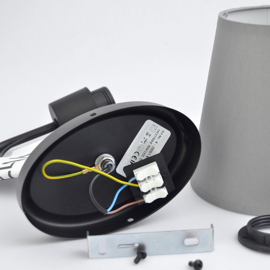 Vägglampa MALBO 1xE27/15W/230V grå/svart