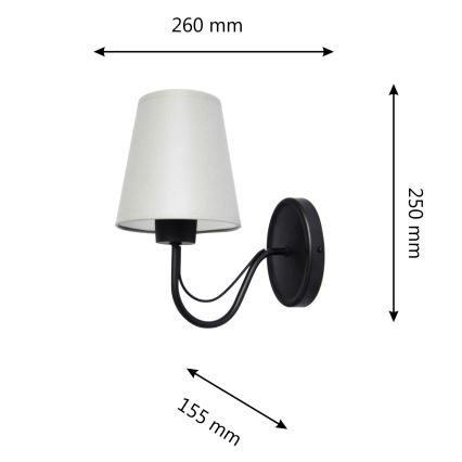 Vägglampa MALBO 1xE27/15W/230V grå/svart