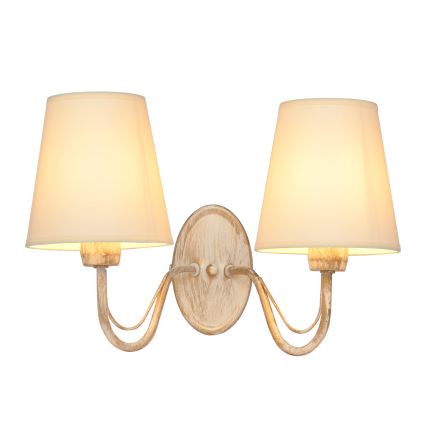 Vägglampa MALBO 2xE27/15W/230V beige