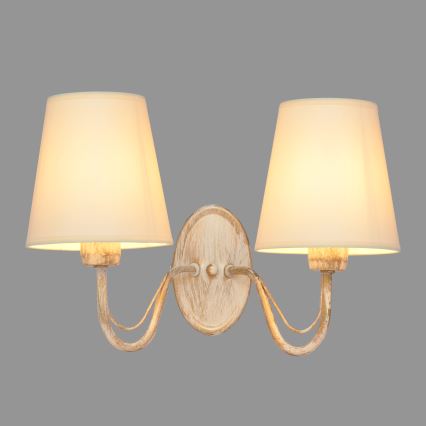 Vägglampa MALBO 2xE27/15W/230V beige