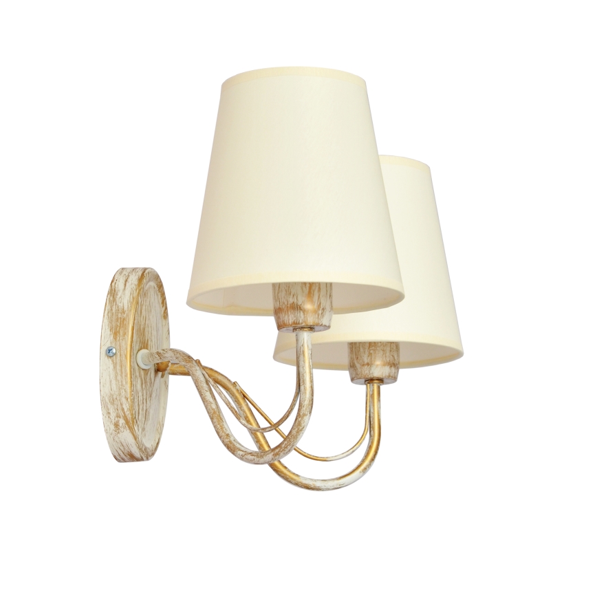 Vägglampa MALBO 2xE27/15W/230V beige