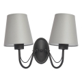 Vägglampa MALBO 2xE27/15W/230V grå/svart