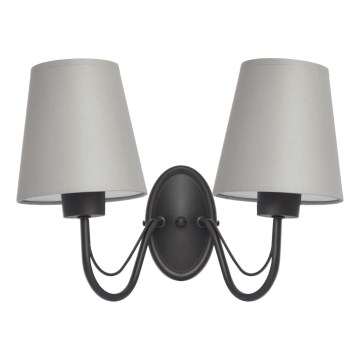 Vägglampa MALBO 2xE27/15W/230V grå/svart
