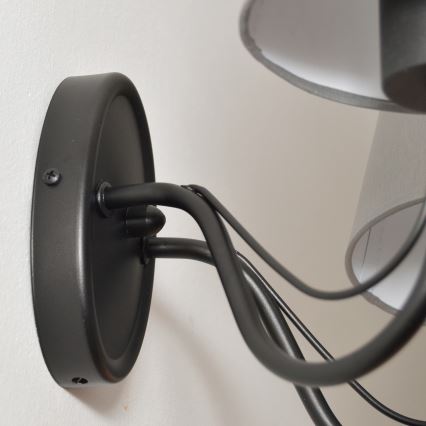 Vägglampa MALBO 2xE27/15W/230V grå/svart