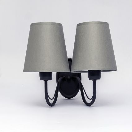Vägglampa MALBO 2xE27/15W/230V grå/svart