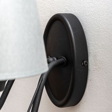 Vägglampa MALBO 2xE27/15W/230V grå/svart