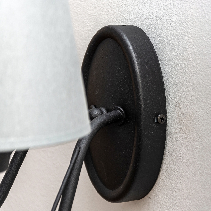 Vägglampa MALBO 2xE27/15W/230V grå/svart