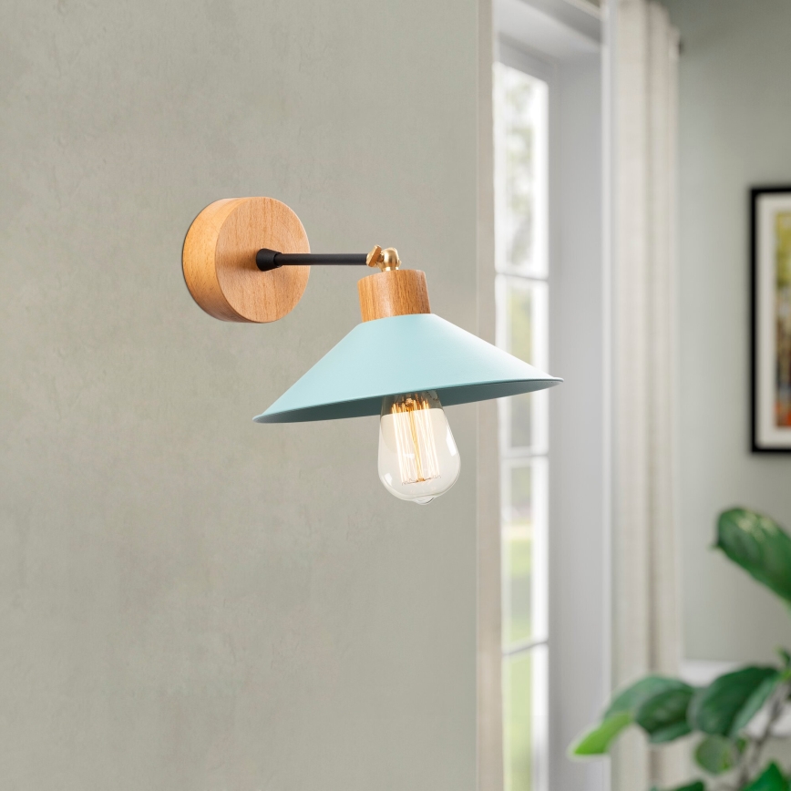 Vägglampa MANAVGAT 1xE27/40W/230V brun/blå