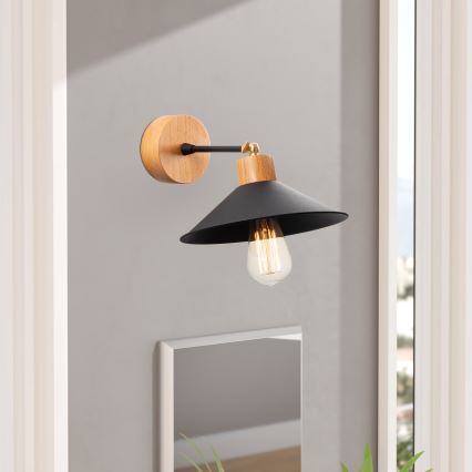 Vägglampa MANAVGAT 1xE27/40W/230V brun/svart