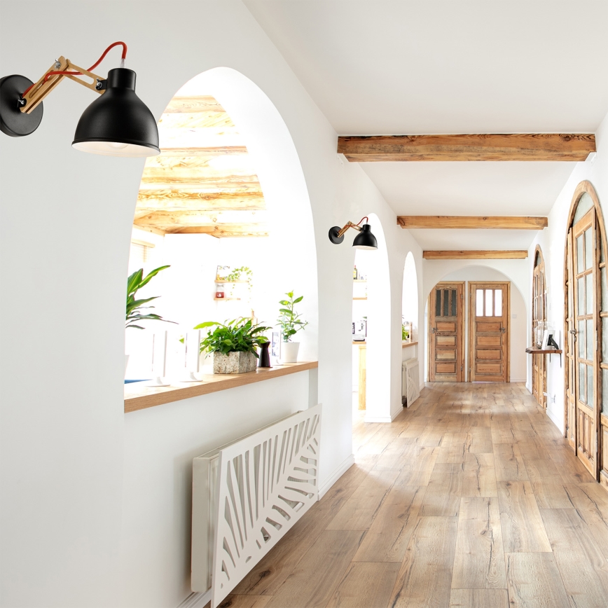Vägglampa MARCELLO 1xE27/60W/230V bok - FSC certifierade
