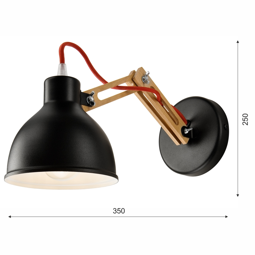 Vägglampa MARCELLO 1xE27/60W/230V bok - FSC certifierade