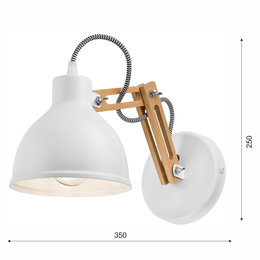 Vägglampa MARCELLO 1xE27/60W/230V bok - FSC certifierade