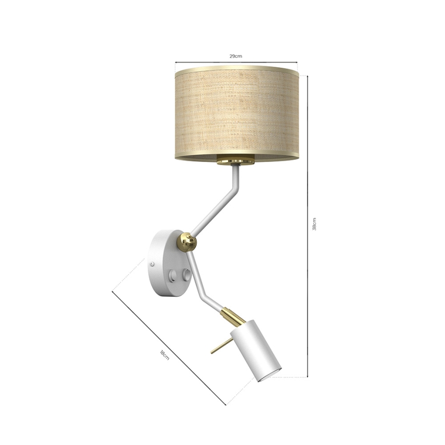 Vägglampa  MARSHALL 1xE27/40W/230V + 1xGU10/MR11/7W