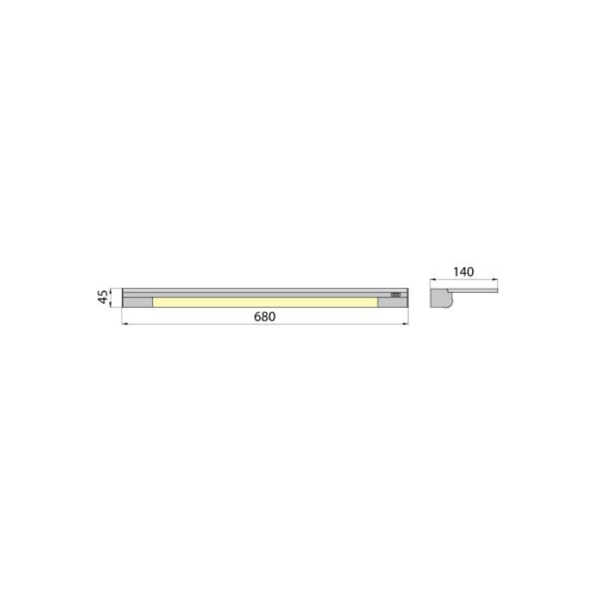Vägglampa med hylla APERA T5 G5/13W/230V 68 cm