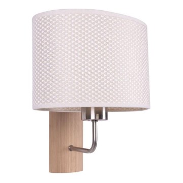 Vägglampa MERCEDES 1xE27/25W/230V grädde/ek