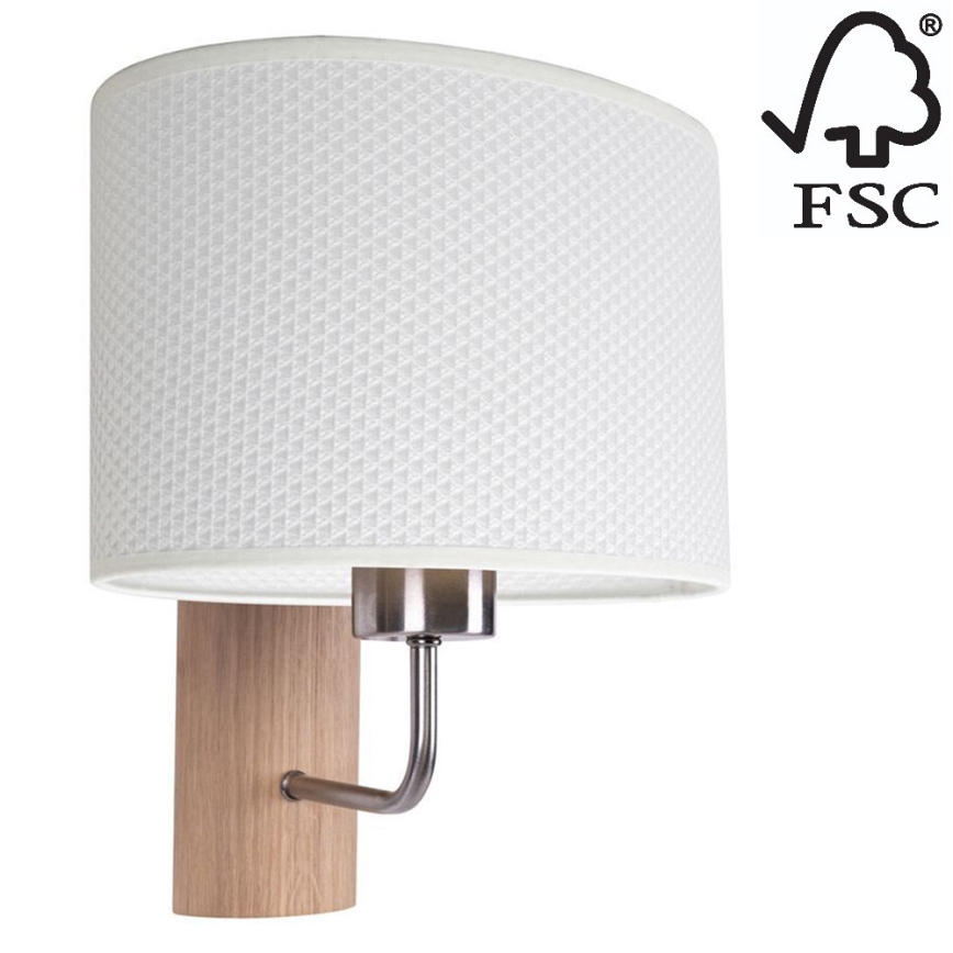 Vägglampa MERCEDES 1xE27/25W/230V vit/ek – FSC certifierade