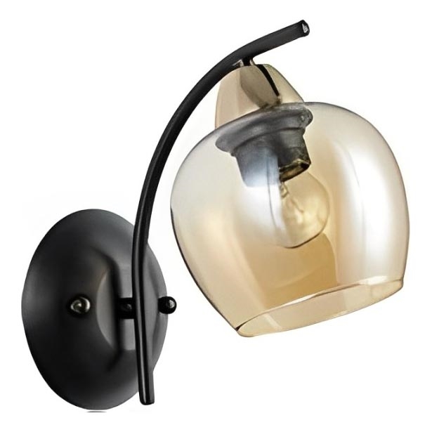 Vägglampa MERRA 1xE27/40W/230V svart/beige