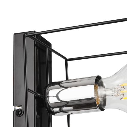 Vägglampa MIKA 1xE27/60W/230V svart/skinande krom