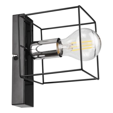 Vägglampa MIKA 1xE27/60W/230V svart/skinande krom