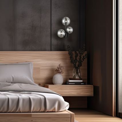 Vägglampa MILA 3xG9/9W/230V svart/grå